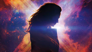 一個女人的剪影，背景是色彩繽紛的宇宙星雲和星星。 — 美學雲朵 壁紙