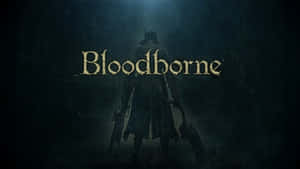 一個手持武器的兜帽戰士站在黑暗迷霧籠罩的地牢中，Bloodborne 標題閃耀著。 — 電玩遊戲 GIF 壁紙
