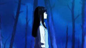 夜晚深藍色森林中的動漫女孩 — 王嘉爾 壁紙