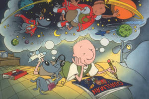 孩子畫漫畫書，夢想著與超級英雄狗和行星的太空冒險。 — 道格 壁紙