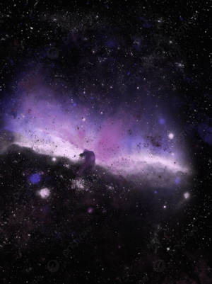 充滿活力的紫色和藍色星雲在佈滿星星的黑暗宇宙中發光。 — 太空 壁紙
