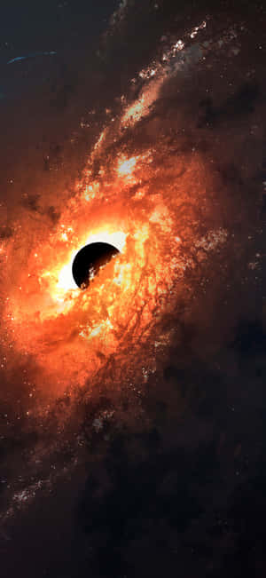 黑洞吞噬恆星在熾熱的宇宙漩渦中 — 太空 壁紙