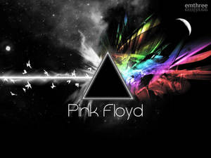 Pink Floyd 標誌，三角形棱鏡，鳥在太空 — 美學音樂 壁紙