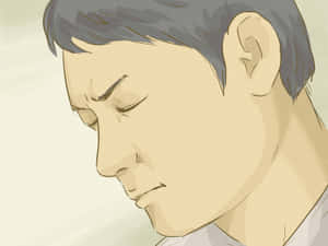 冷靜的動漫男子閉上眼睛，處於平靜沉思中的特寫。 — 攀爬 壁紙