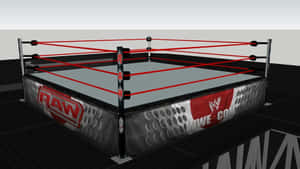 WWE RAW摔角擂台，配有紅色繩索和金屬角。 — 摔角 壁紙