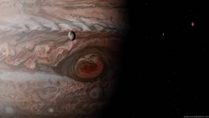 深空中的木星及其衛星和風暴 — 高畫質月亮 壁紙