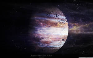 木星，擁有漩渦雲和小行星的巨行星 — 木星 GIF 壁紙