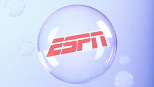 ESPN標誌在一個漂浮的氣泡內，周圍有較小的氣泡，背景為藍色。