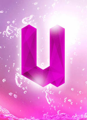水中發光的洋紅色字母U，帶有氣泡 — OnePlus Pad Go 2 壁紙