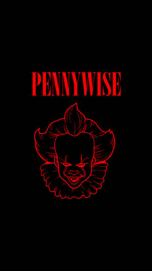 黑色背景上紅色小丑Pennywise輪廓及上方文字。 — 小丑潘尼懷斯 壁紙