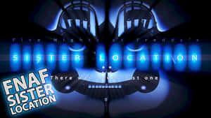 FNAF Sister Location 機械人臉孔，帶有發光的藍色眼睛和牙齒。 — 暗黑地牢 壁紙