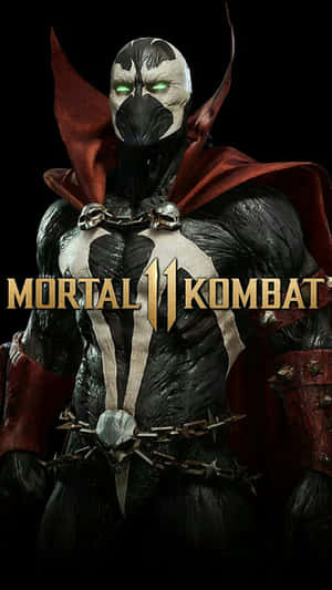 Mortal Kombat 11角色，帶有發光綠色眼睛和紅色斗篷