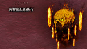 在酒紅色背景上，帶有發光眼睛和水晶尖刺的 Minecraft 烈焰使者怪物。 — 我的世界苦力怕 壁紙