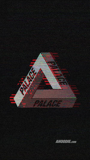 故障Palace標誌三角形，黑色背景上帶有紅色條紋。 — 故障 壁紙
