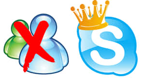 被群組圖標劃掉的帶皇冠Skype標誌 — 簡約 壁紙