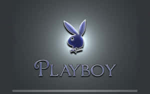 深灰色背景上帶有兔子和文字的Playboy標誌 — 花花公子 GIF 壁紙
