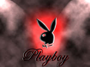 帶有蝴蝶結的Playboy兔子標誌在紅色煙霧中發光 — 花花公子 GIF 壁紙