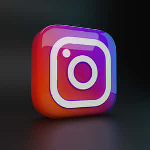 深色背景上帶有漸層色彩的光澤Instagram應用程式圖示 — Instagram限時動態 壁紙