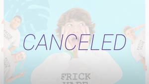 穿著vape襯衫的年輕人，帶有「CANCELED」文字疊加。 — 貝倫·萊文 壁紙