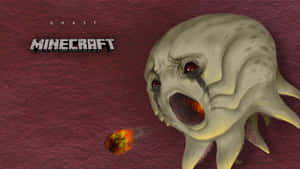 Minecraft地獄幽靈在紅色背景下發射火球 — 我的世界苦力怕 壁紙