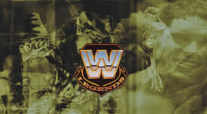 WWE Legends標誌，背景有褪色的摔角手 — 摔角 壁紙