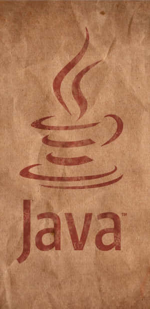 Java咖啡標誌印在帶有紋理的棕色紙袋上。 — 溫暖 壁紙