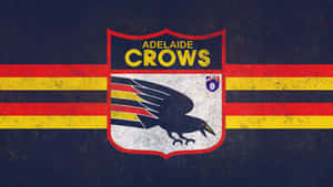 Adelaide Crows AFL球隊標誌，在深藍色背景上，盾牌上有一隻黑色的烏鴉，並有紅色和黃色條紋。 — 阿德雷德 壁紙