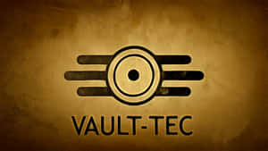 紋理懷舊棕色背景上的Vault-Tec標誌 — 美麗的秋天 壁紙