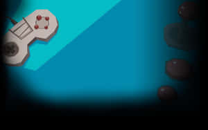 復古遊戲控制器和操縱桿漂浮在藍色漸變空間中。 — 玩具總動員外星人 壁紙