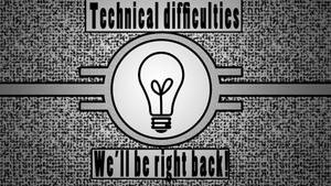 電視螢幕顯示技術問題訊息和長出嫩芽的燈泡圖示。 — 電視 壁紙