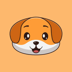 一個微笑的卡通狗臉，有大眼睛和垂耳。 — iPad Air 壁紙