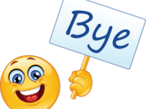 一個微笑的黃色表情符號舉著寫有「Bye」的牌子。 — 掰掰 壁紙