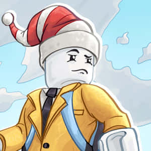 一個戴帽子穿外套的卡通角色 — 可愛 Roblox 壁紙