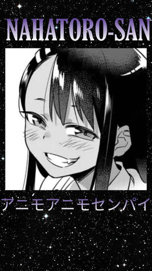 戴眼鏡的動畫女孩在星空背景前微笑。 — 長瀞 壁紙