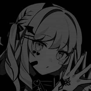 戴眼鏡、有心形雀斑的動漫女孩低頭，手靠近臉龐。 — 暗黑動漫風格GIF 壁紙