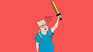 卡通角色手持劍，文字 Adventure Time I tell you — 搞笑猴子 壁紙