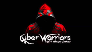 匿名戴兜帽的人物穿著紅色數位迷彩，帶有「Cyber Warriors」文字。 — 數碼 壁紙