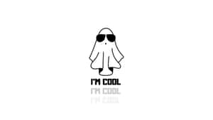 一個戴著太陽眼鏡的鬼魂，下方重複了I'M COOL的文字。 — 酷 壁紙