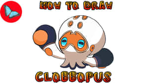 戴著拳擊手套的卡通魷魚，附有「How to Draw Clobbopus」文字。 — 高清 壁紙