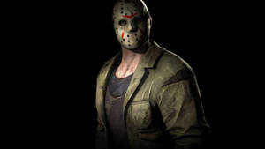 恐怖角色 Jason Voorhees 戴著曲棍球面具和破爛外套，背景為黑色。 — 傑森·沃爾希斯 壁紙