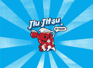 戴廚師帽的紅色卡通Kool-Aid Man正在做柔術，附有「OH YEAHH!」對話框。 — 黒死牟 壁紙