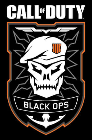 Call of Duty Black Ops 標誌，特色為戴著貝雷帽的骷髏頭。 — 決勝時刻：黑色行動4 壁紙