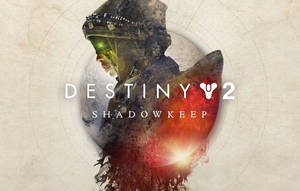 Destiny 2 Shadowkeep 遊戲標誌，帶有戴頭盔的戰士剪影和發光效果。 — 天命2 壁紙