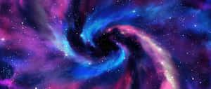 鮮豔的宇宙星雲，帶有旋轉的藍色和紫色雲層以及閃爍的星星。 — 宇宙 壁紙