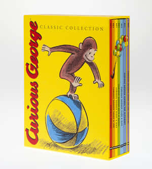 Curious George書籍收藏盒，猴子在球上 — 榮耀Magic V Flip 2 壁紙