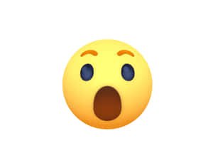 驚訝的黃色表情符號臉，睜大眼睛和張開嘴巴。 — 哇 壁紙