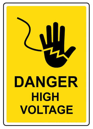 帶有手部和閃電符號的高電壓危險警告標誌。 — 溫暖 壁紙