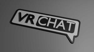 灰色背景上的3D對話氣泡設計VR CHAT標誌 — 遊戲玩家標誌 壁紙