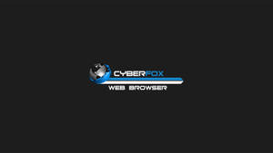 Cyberfox網頁瀏覽器標誌，帶有地球儀和藍色設計，背景為黑色 — 桌面 壁紙