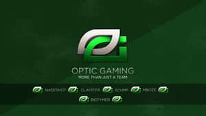 Optic Gaming 標誌，帶有玩家名字，背景為深綠色紋理 — 遊戲玩家標誌 壁紙
